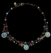 COLLANA DI GIADA E PIETRE COLORATE